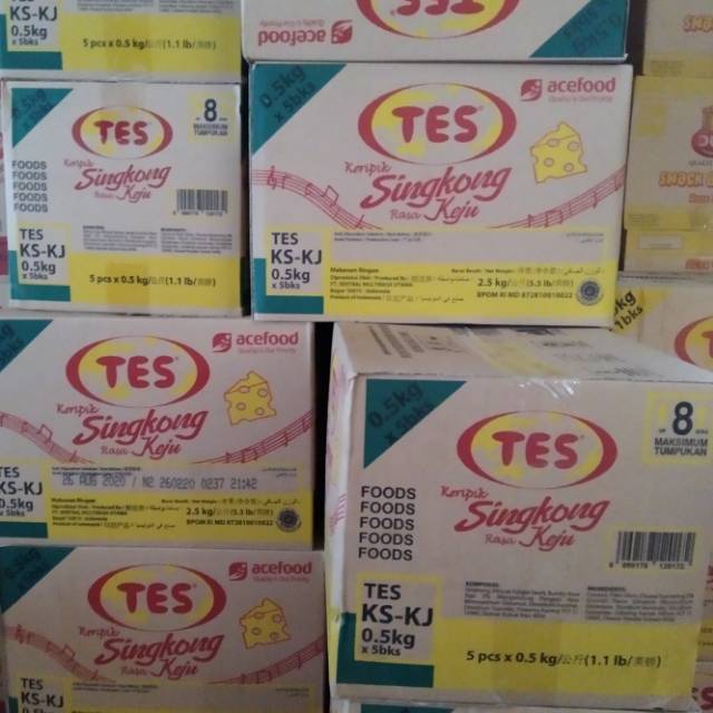 Tes keripik singkong keju kemasan dus