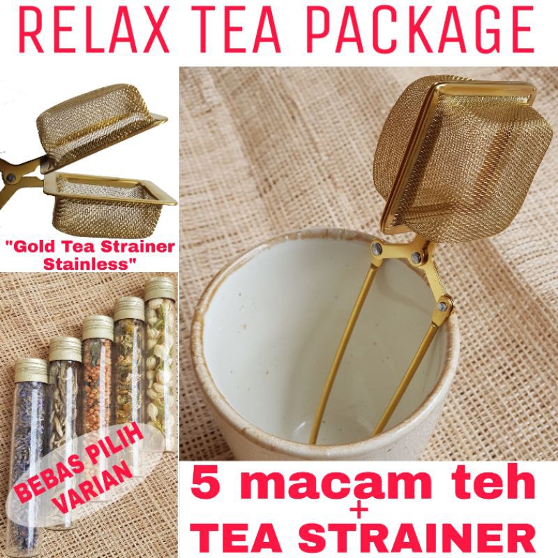 Hampers Souvenir Gift Wedding Flower Tea Strainer Free Pouch Premium
