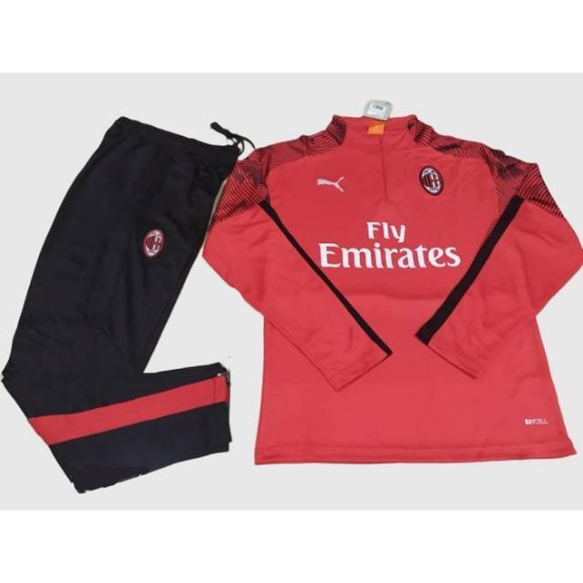 MIDLAYER TRACKSUIT AC MILAN 2019-2020 GRADE ORI