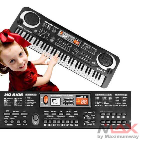 TaffSTUDIO Digital Electronic Keyboard 61 Keys - HM-3366 Warna Hitam