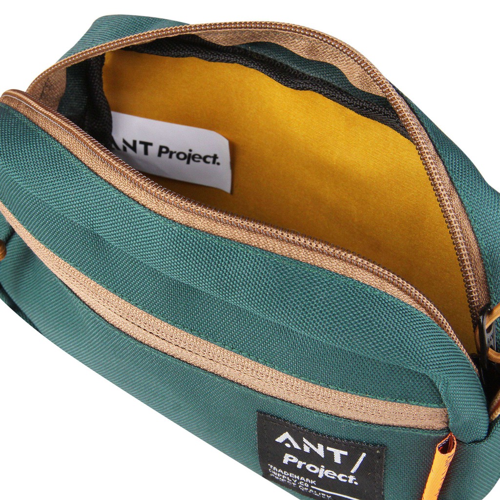 ANT PROJECT Tas Pouch Mini Bag Tas Tangan Clutch Dopp kit Hijau Botol