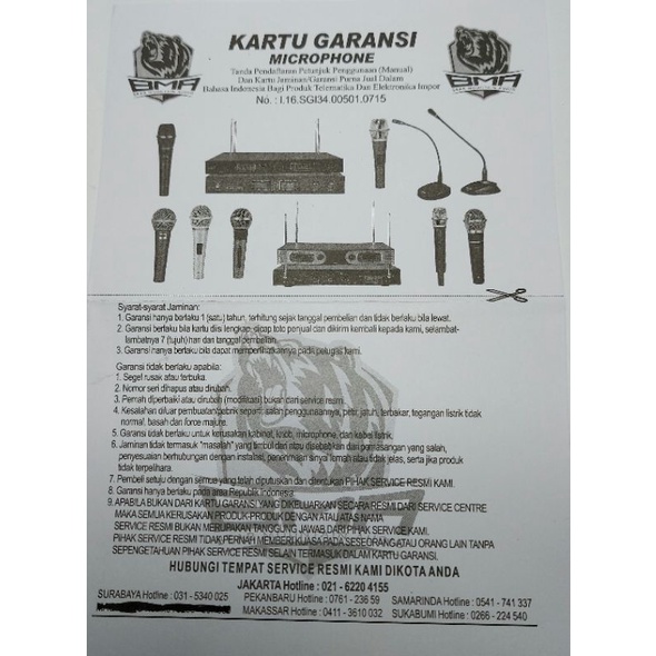 MIC KABEL BMA SR - 880 , ORI