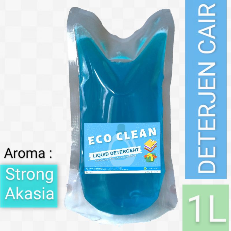 Sabun Deterjen Cair Laundry 1 liter pouch Strong Akasia, Detergent Cuci Baju 1000mL