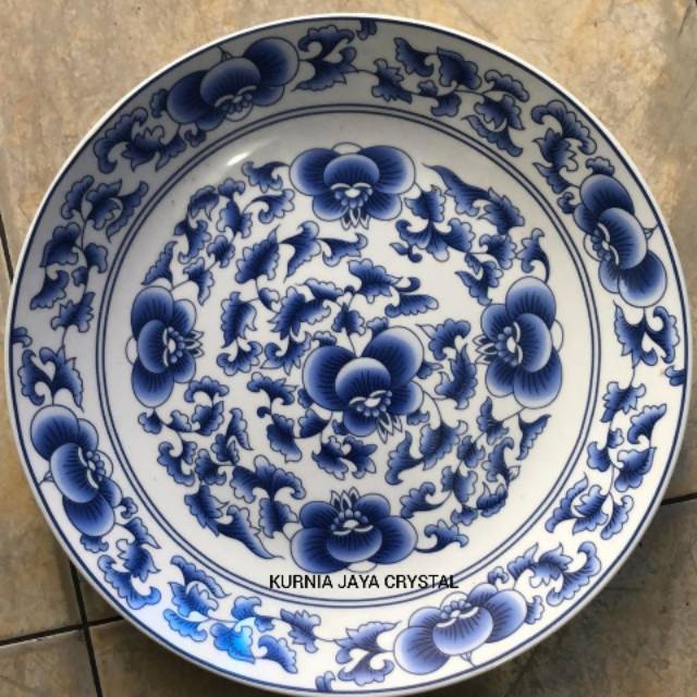 Piring keramik putih biru/ Pirinv Keramik pajangan dinding putih biru/ Piring import