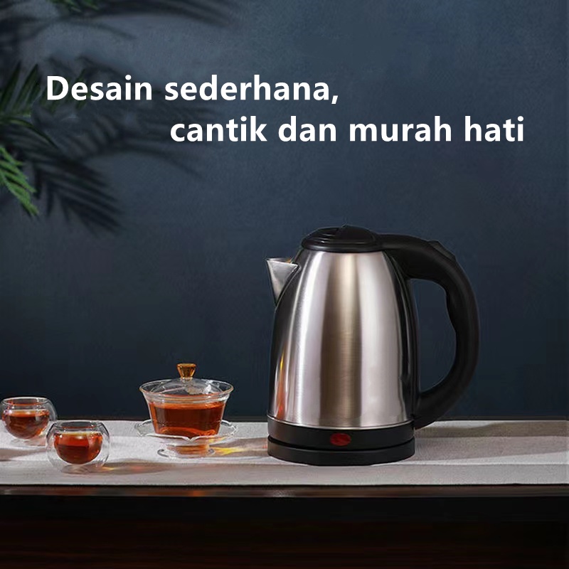 Stainless Steel Electric Kettle Kapasitas 2L Teko listrik Kettle Electric 1500W Pemanas Air Pembuat Kopi Teh