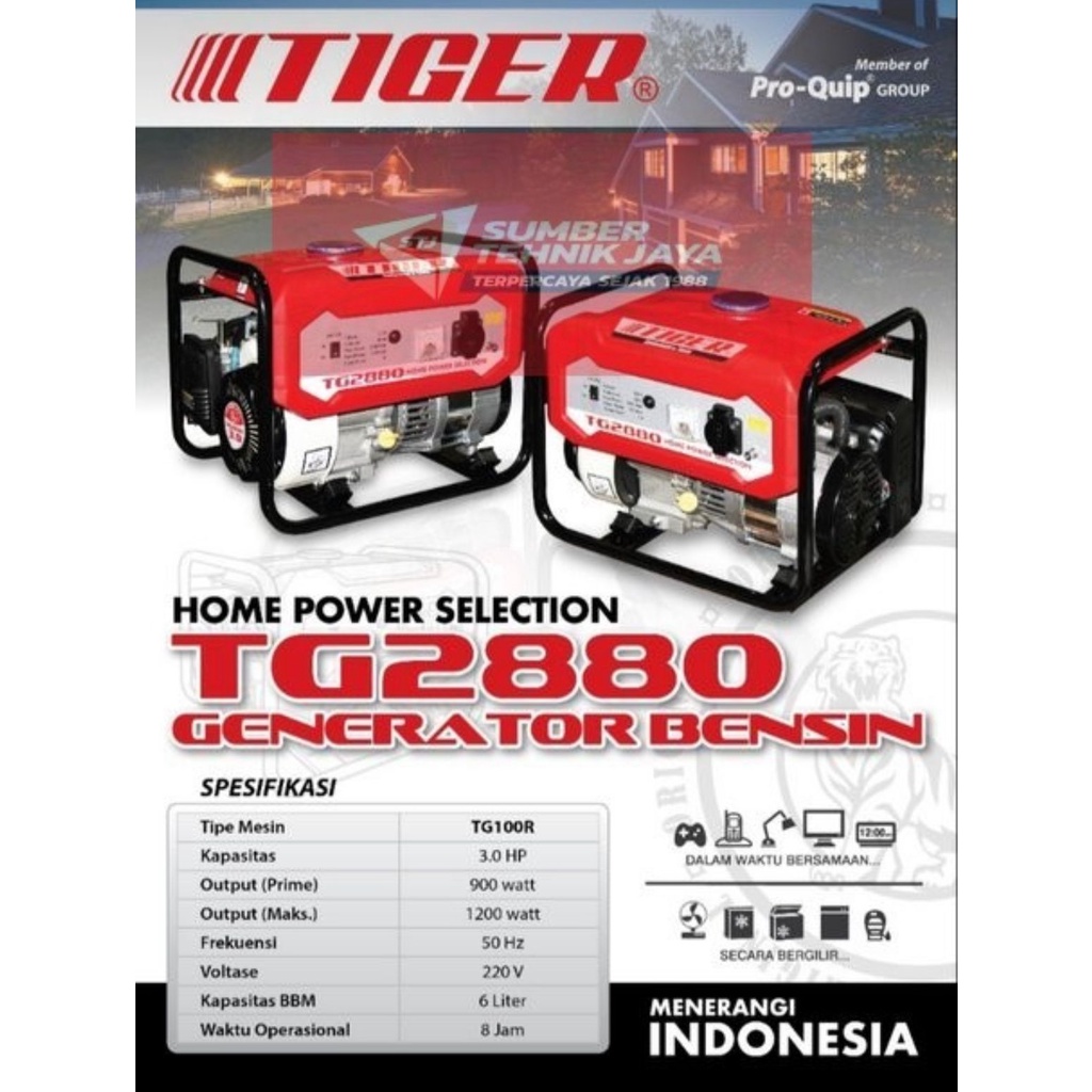 GENSET BENSIN TIGER TG 2880 GENERATOR