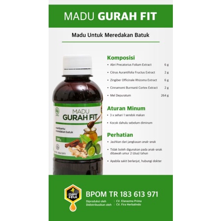 

Madu Gurah Fit 280grm