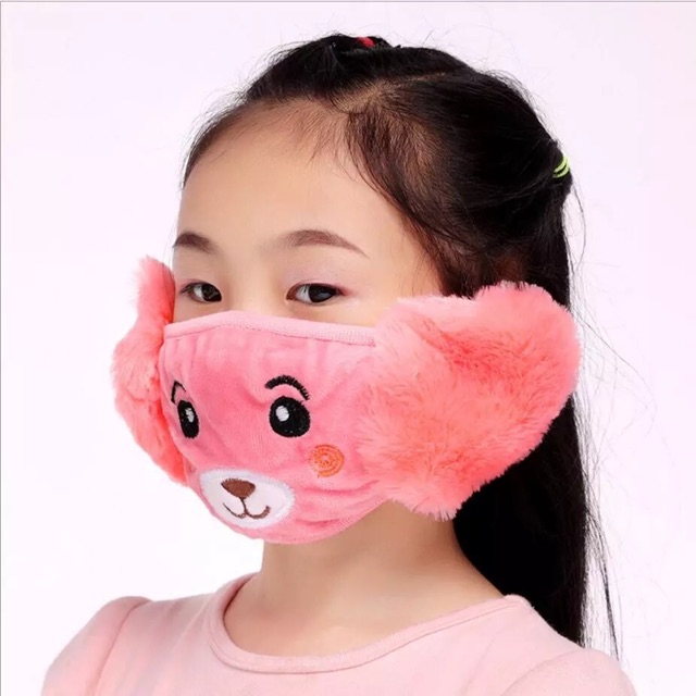 IMPORT Earmuff Mask Kids Masker anak anti virus corona penutup Telinga Mulut Hidung Anak