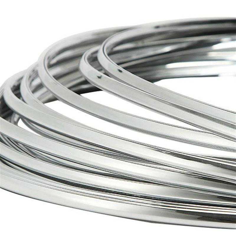 Lis Dekorasi Interior Mobil Moulding Chrome Trim Strip 4M - C3578-Silver