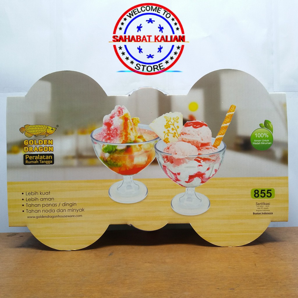(6 GELAS) GELAS ES TELER GOLDEN DRAGON 855 540ML