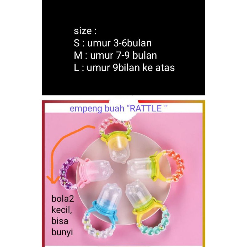 TEETHER DOT BUAH BAYI EMPENG BUAH GIGITAN ANAK BAYI Titer Baby Feeder Theeter Rattle