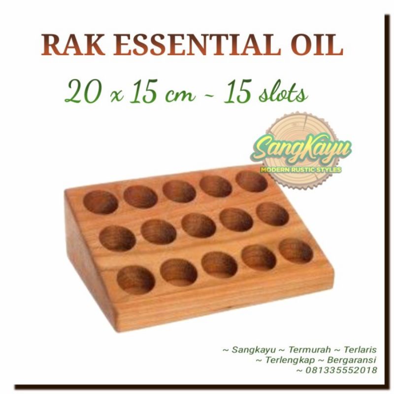 Rak oil kayu essential oil 15 slot air humidifier essentials oils rack