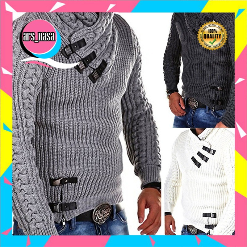 Sweater Pria Import 2021     Sweater Pria Lengan Panjang Rajutan Kaos  Pria    Besar U