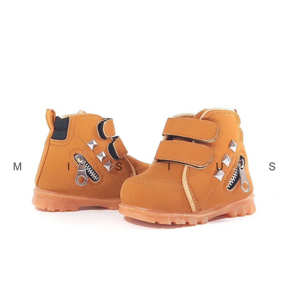 Misius - PIRAMID Sepatu Boots Anak Bahan Lembut Variasi Resleting