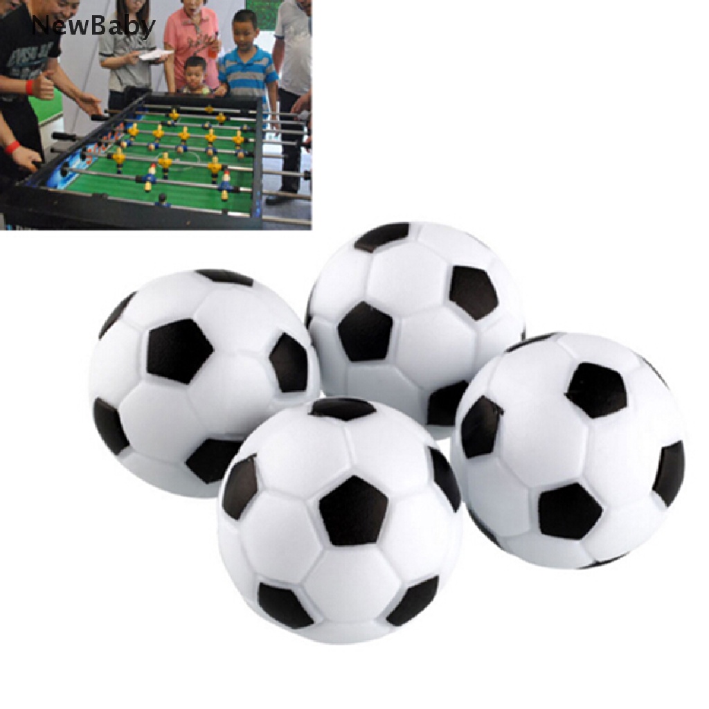 4pcs Bola Foosball 32mm Bahan Plastik Warna Hitam &amp; Putih Untuk Bayi