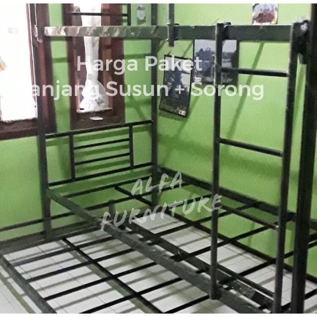 Ranjang Susun + Ranjang Sorong 2 in 1 Set (Tanpa Kasur)