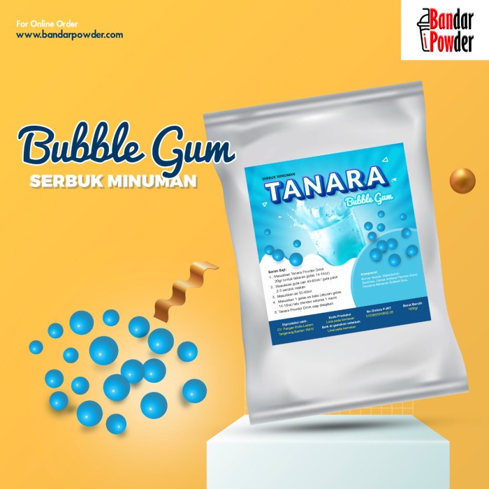 

DISKON - (BISA COD) Bubble Gum - Bubuk Minuman Rasa Permen Karet - Bandar Powder Drink