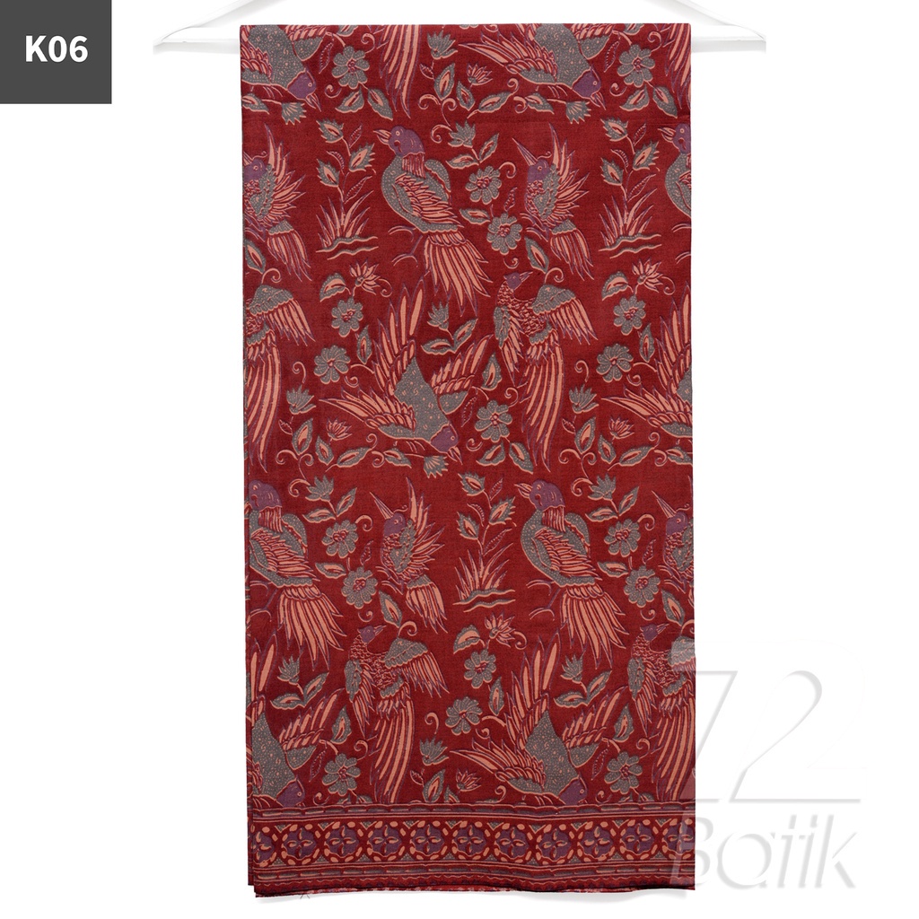 KAIN BATIK PREMIUM Bahan Katun Motif Burung Taman Warna Cream 721588 Cap 72 Jarik Jarit Samping Kebat Panjang Batik Katun Modern Premium Bahan Seragam Batik Pernikahan Kantor Keluarga Murah Kamen Jadi Batik Bali Lembaran