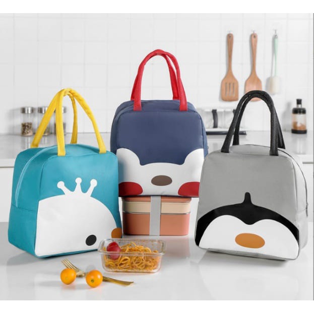 ☀ Sunly ☀ A215 Tas Bekal Karakter Lunch Cooler Bag Makanan Aluminium Kotak Makan