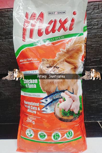 MAKANAN KUCING MAXI CHICKEN &amp; TUNA 1KG