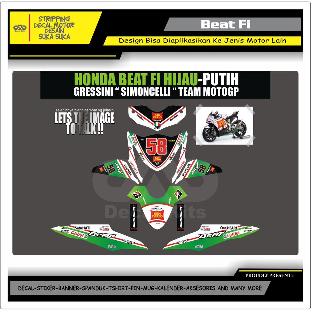 Jual Stiker Decal Honda Beat Fi Full Body SIMONCELI | Shopee Indonesia