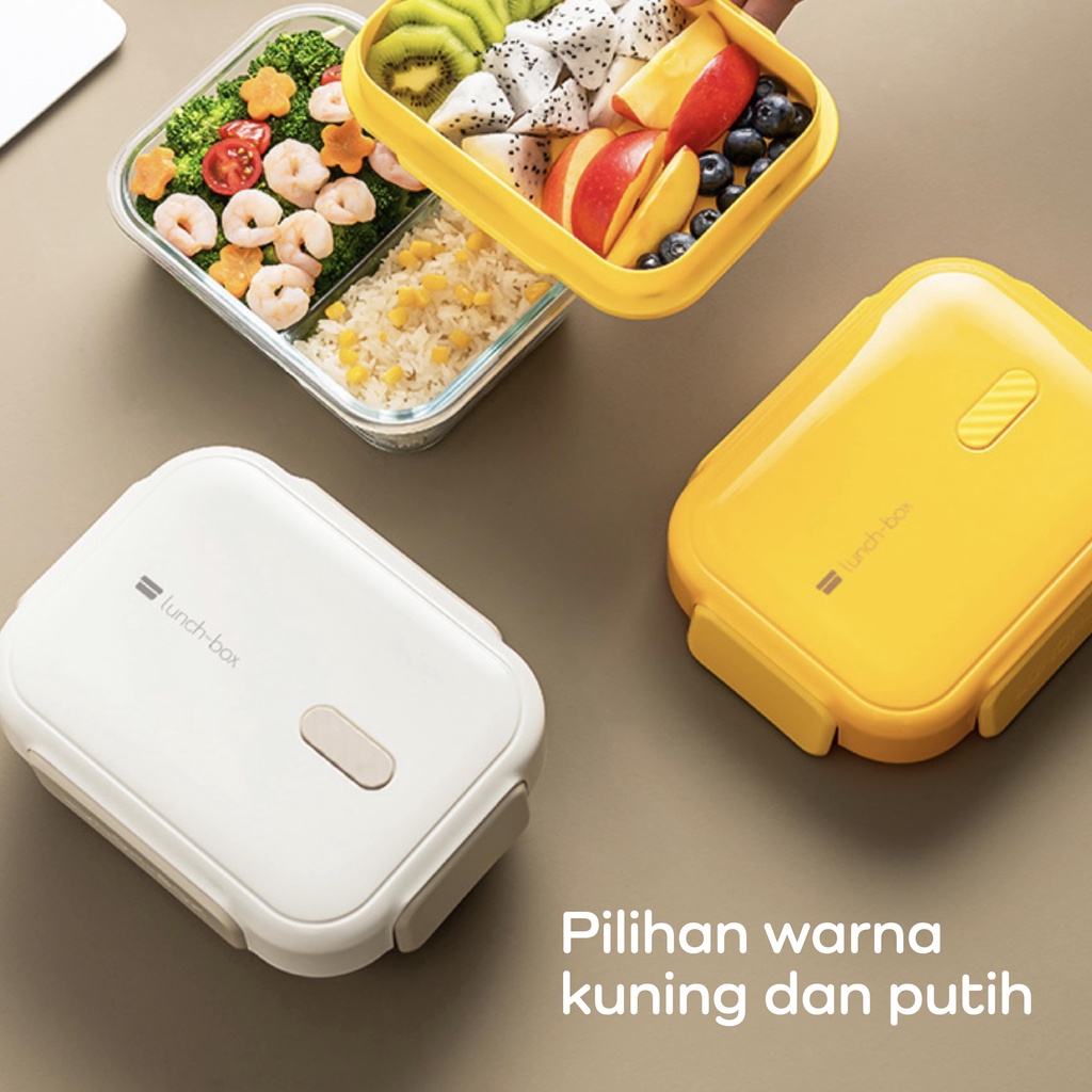 【IKONE】MAKA Bento Box Lunch Box Tempat Bekal Makan Kotak Penyimpanan Makanan Food Storage Box Lunch Box 2 Tingkat