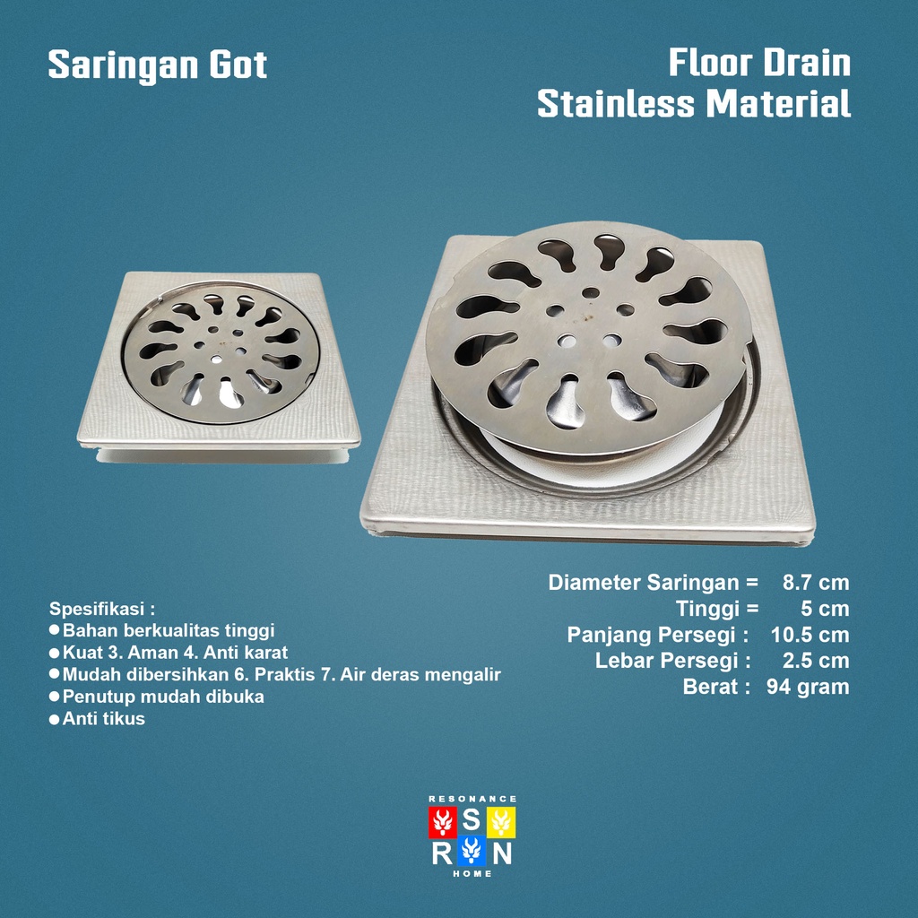 Saringan Got Kamar Mandi Stainless / Floor Drain Iron Resonance Home