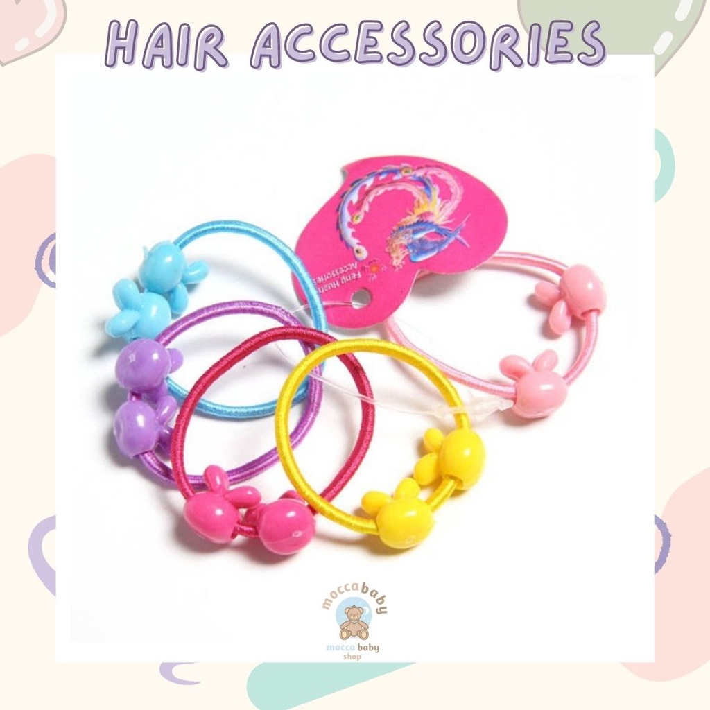 NUZ MBSS - IKAT MIN-NIE MIX Ikat Rambut Anak Karakter Lucu / Kuncir Rambut Anak Perempuan Warna Warni isi 50 Pcs