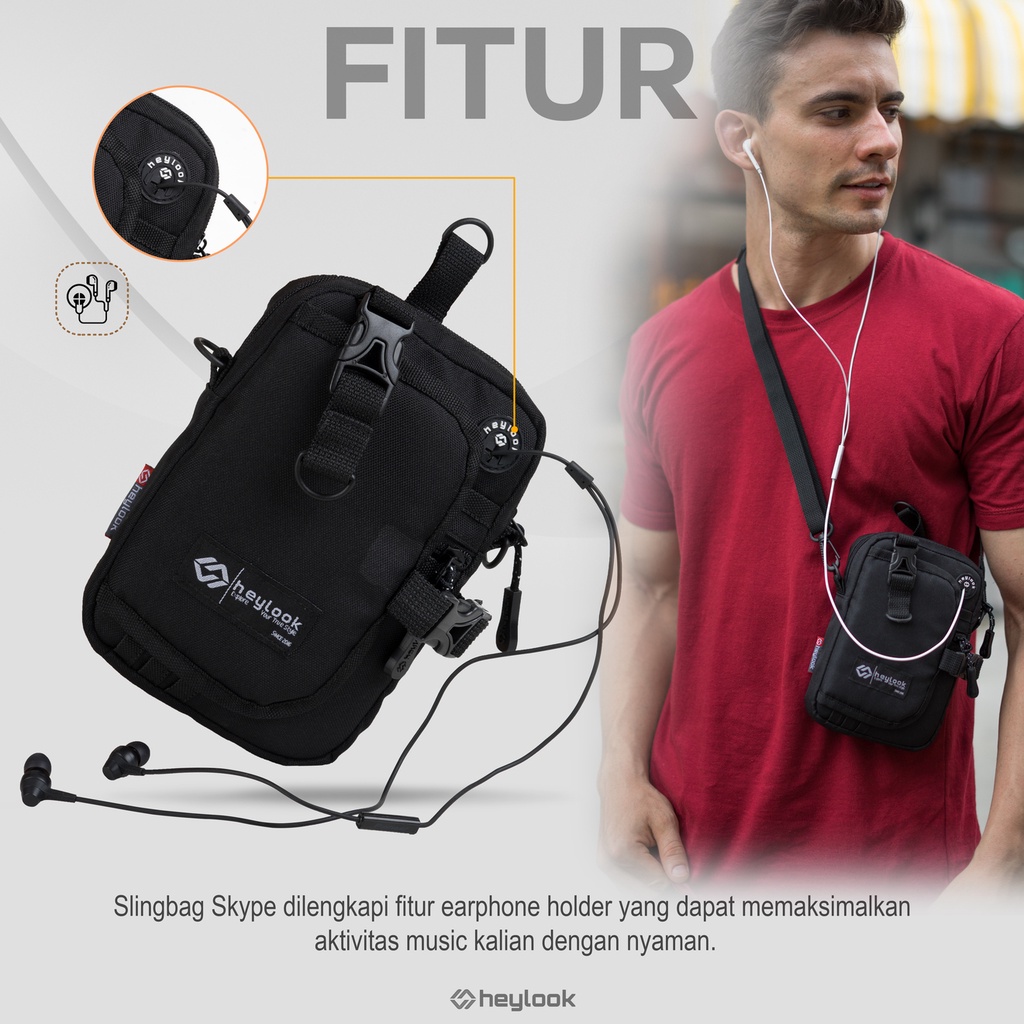 HEYLOOK Project - Tas Selempang SKYPE Sling Bag Cowok Tas Kecil Pria Tas Slempang Mini Hp Waistbag Sling Phone Neck Bag Slingbag Distro Terbaru