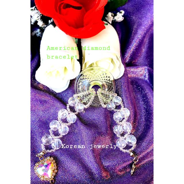 Gelang untuk biomini terbuat dari crystal swarovski asli gelang korea gelang kristal gelang hongkong