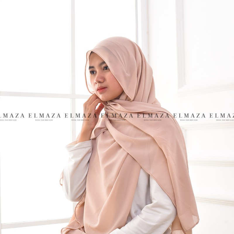 TRENDING Hijab Pashmina New Normal Pashmina Instan Instant Tanpa Pentul Lubang Telinga & Earphone By Elmaza Part 1-7