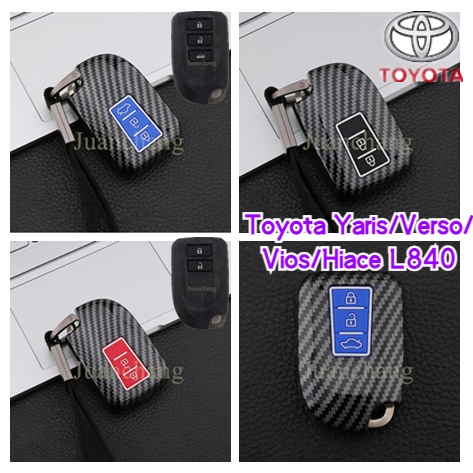 Case Remote Kunci Mobil 3 Tombol Bahan ABS fiber Silikon Untuk Toyota Yaris Vios XP150 HAIs 2020 Hiace 200 Sienta