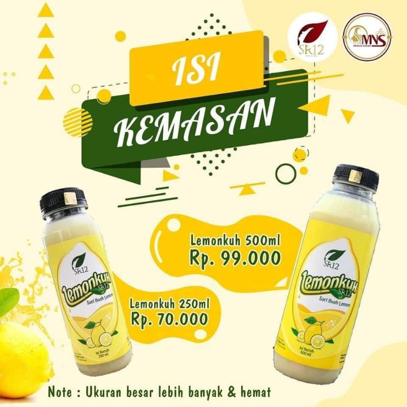 

LEMONKUH SR12 MINUMAN SARI BUAH LEMON MURNII DIET