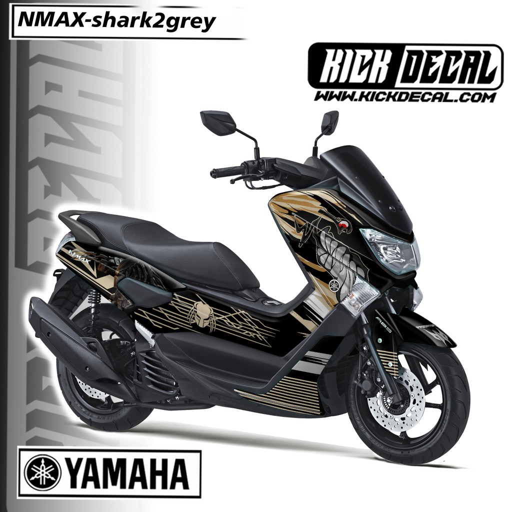 STICKER DECAL MOTOR YAMAHA NMAX OLD SHARK GREY