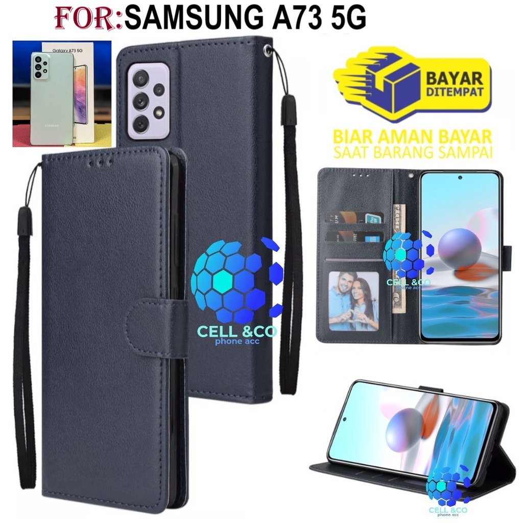 NEW SAMSUNG GALAXY A73 5G 2022 CASE FLIP LEATHER WALLET PREMIUM FLIP CASE BUKA TUTUP KESING HP CASING FLIP CASE WALLET SAMSUNG A73 5G TERBARU