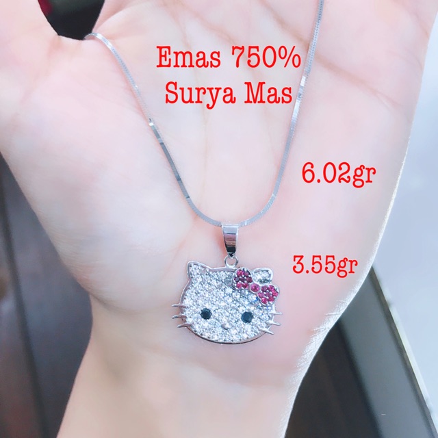 Kalung dan liontin emas 750%