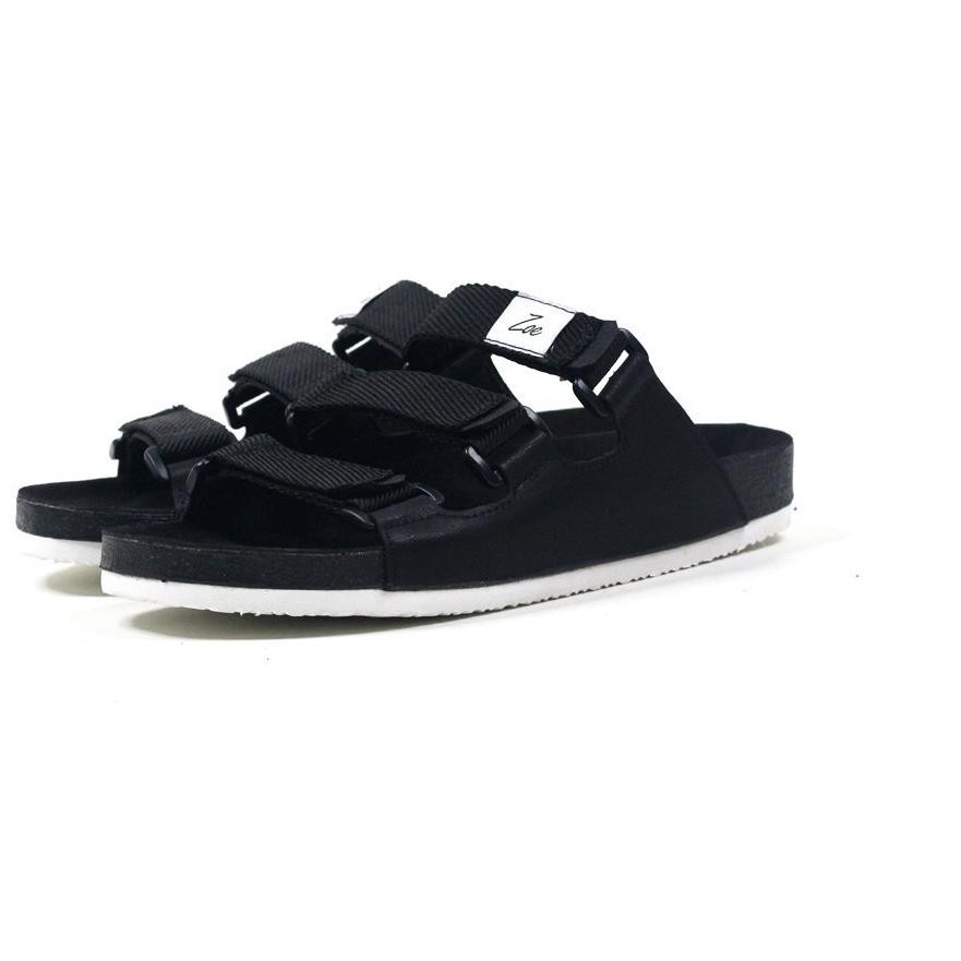 ➦❖ביליק➦❖ Saka All Black - Sandal Pria dan Wanita - Zoe Berlin |{<.,.,>}|