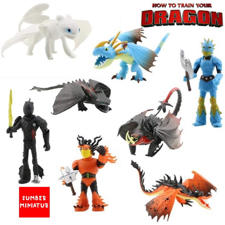 Set Figure How to Train Your Dragon 3 Mainan Topper Naga