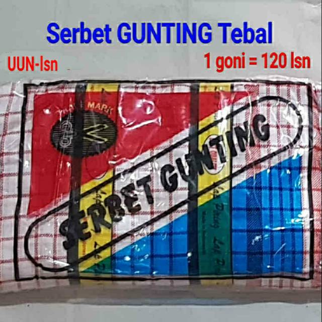 1 lusin Kain Serbet Petak Tebal merk Gunting