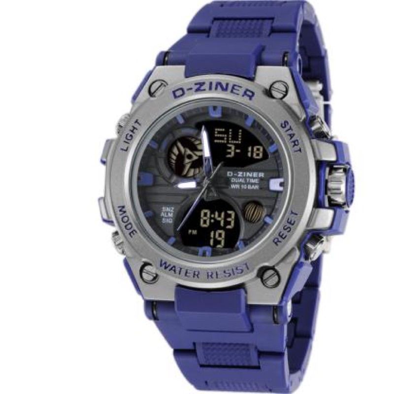 Jam Tangan Pria Original D-Ziner 8206A Double Time Rantai Mika Water