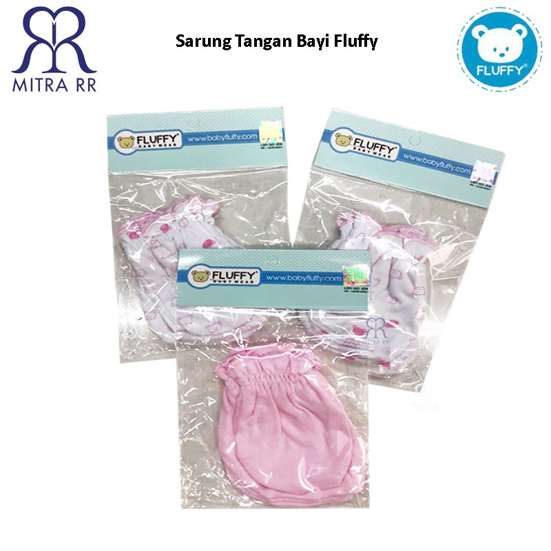 [3 PASANG] Sarung Tangan &amp; Kaki Karet Fluffy Newborn 0-3 Bulan