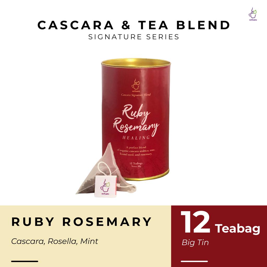 

Netisane Ruby Rosemary (Cascara, Rosemary, Adas Manis, Rose peta) | Netisane Cascara Signature Blend | Artisan Tea / Teh Herbal | (Big Tin Can)