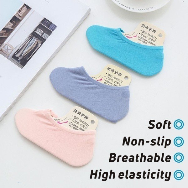 DD19 (1KG=108PCS) COD ANTI SLIP Grosir Kaos Kaki Pendek Wanita 15 Warna Lembut dan Elastis