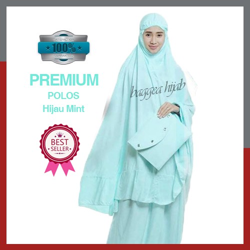 Mukena Katun Jepang Dewasa Mukena Bali Terusan Mukena Motif Bunga Cantik Mukena Polos Mint PREMIUM