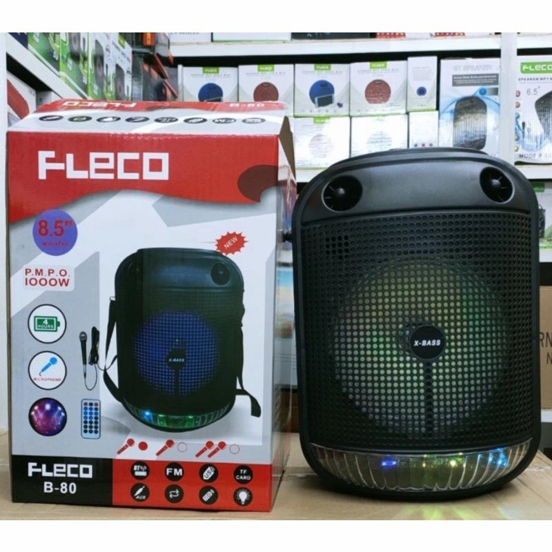 speaker bluetooth karaoke fleco B-80, speaker bulat desain baru,salon