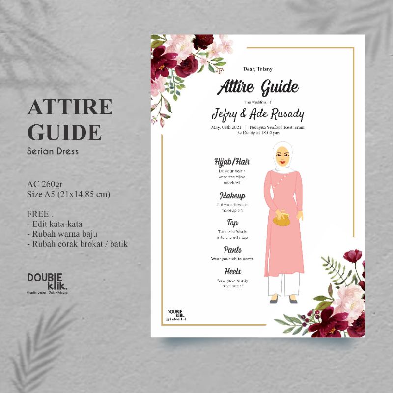 Attire Guide Bridesmaid - Panduan Busana