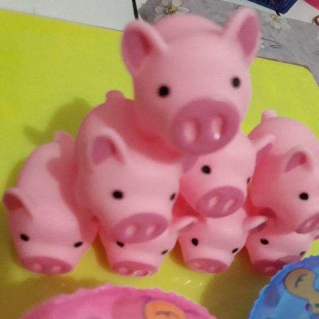 10 Pcs Boneka  Babi Pink 2 Pcs Ban Renang Bahan Karet  