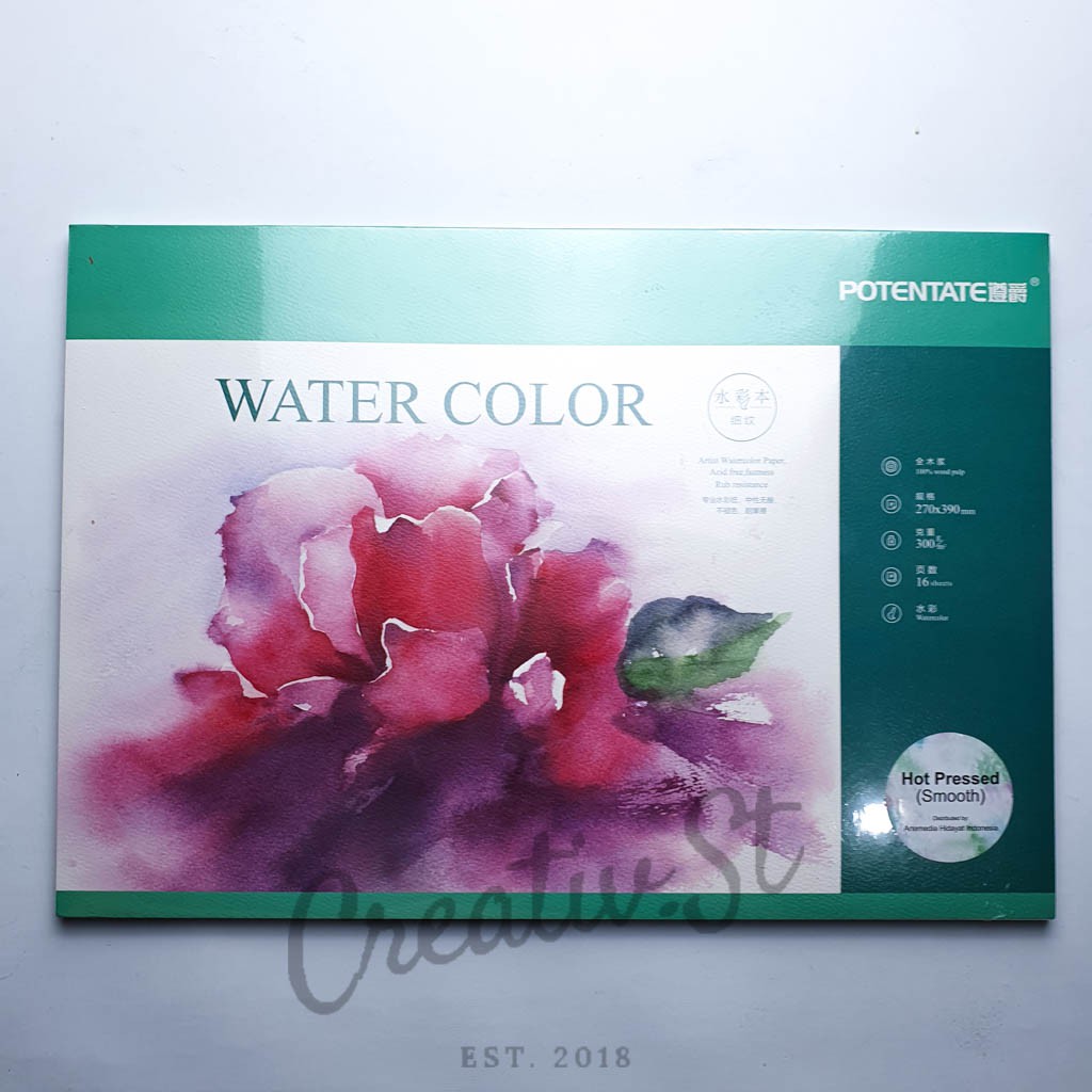 

Potentate Watercolor Pad Smooth Hot Pressed 39 X 27 Cm Kertas Lukis Cat Air