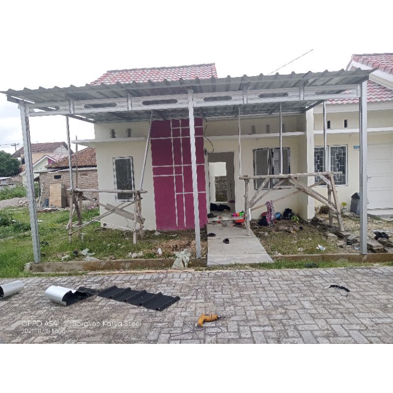 Kanopi Baja Ringan Atap Spandek Pasir