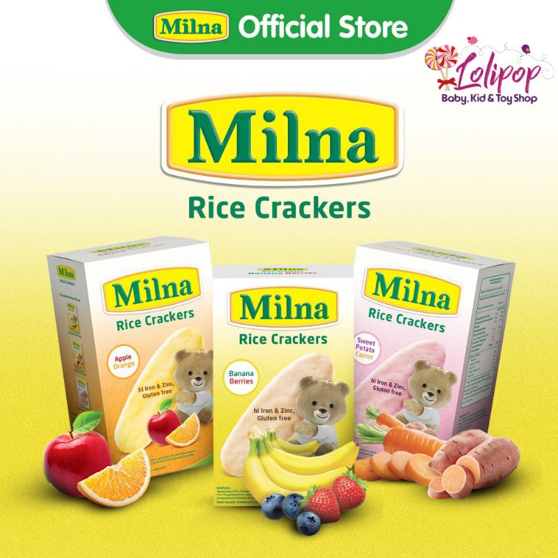 Milna Rice Cracker 20gr - Milna Biskuit Bayi